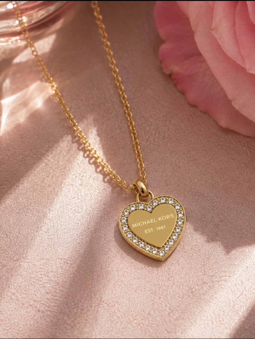 Michael Kors Heritage Gold Heart Pendant Necklace